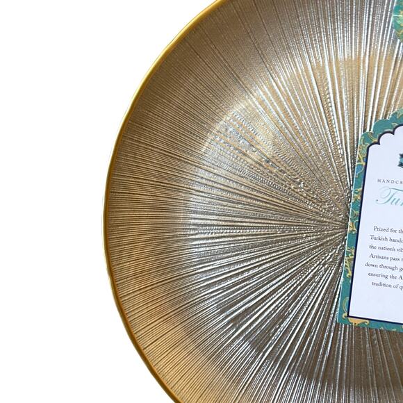 Gorgeous Champagne & Gold Turkish Glass Appetizer Dessert Plates 8" Set 4 New - Picture 6 of 13